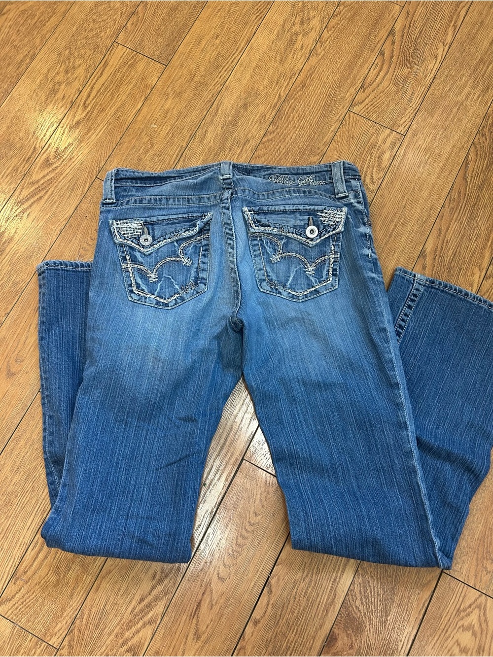 Big Star Women's Blue Boot Cut Jeans with Embroidered Back Pockets
